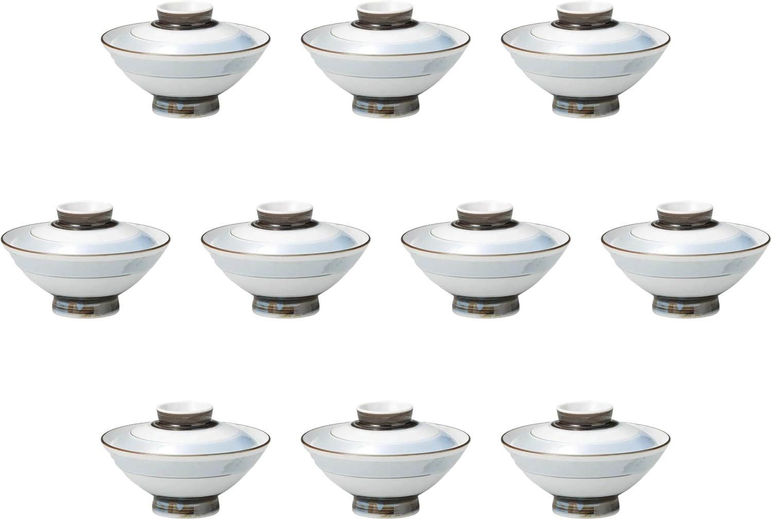 寒川義雄 飯碗 グレー 2点セット